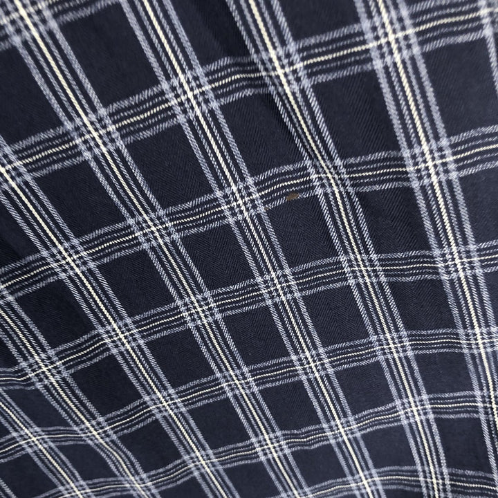 Ralph Lauren BLAKE long sleeve button down check shirt, men's size M cotton navy blue type Vintage Second Hand