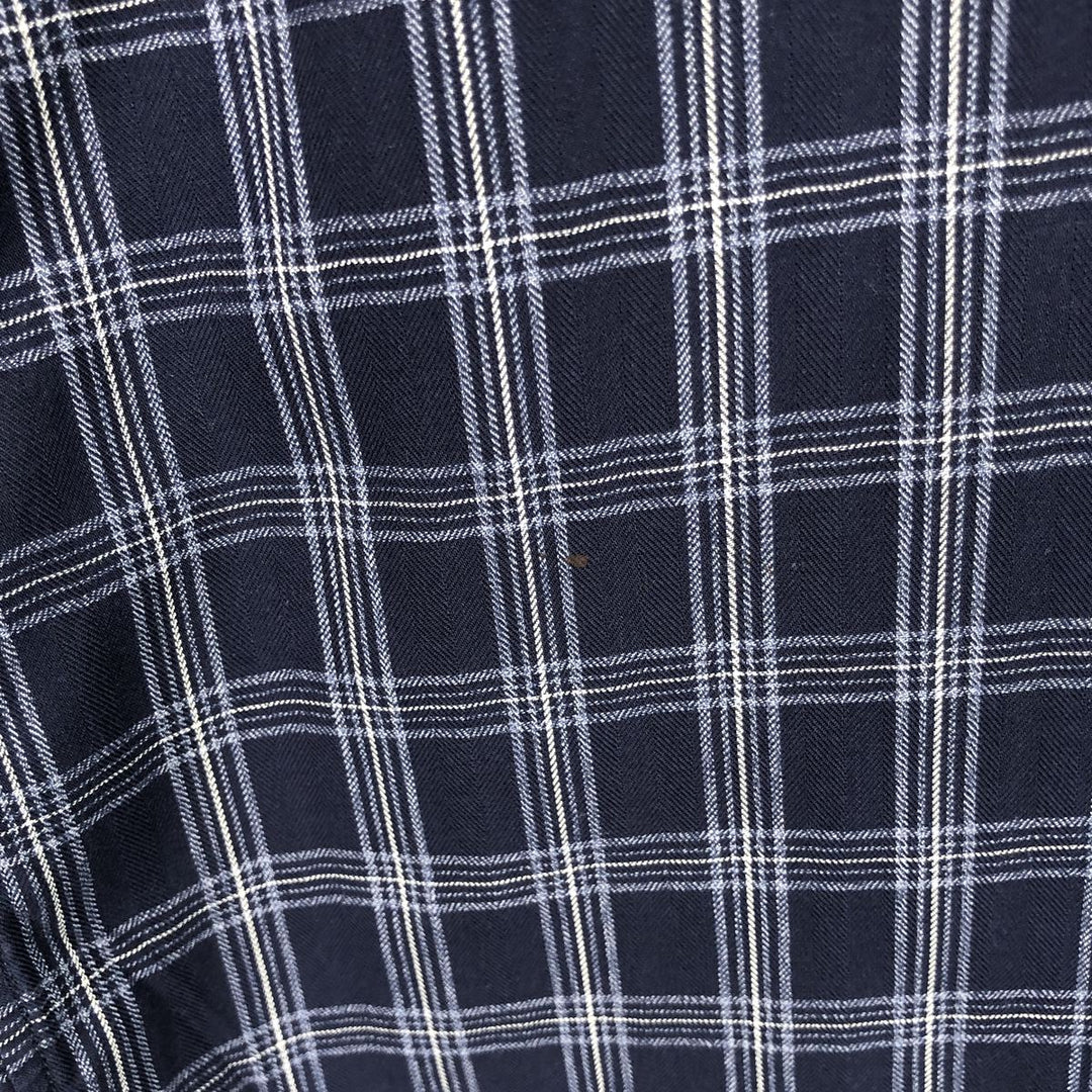 Ralph Lauren BLAKE long sleeve button down check shirt, men's size M cotton navy blue type Vintage Second Hand