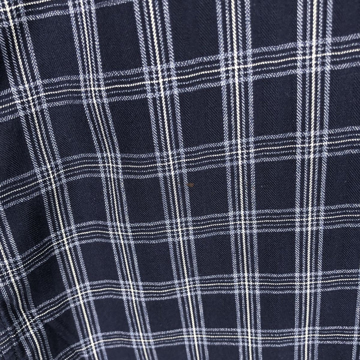 Ralph Lauren BLAKE long sleeve button down check shirt, men's size M cotton navy blue type Vintage Second Hand