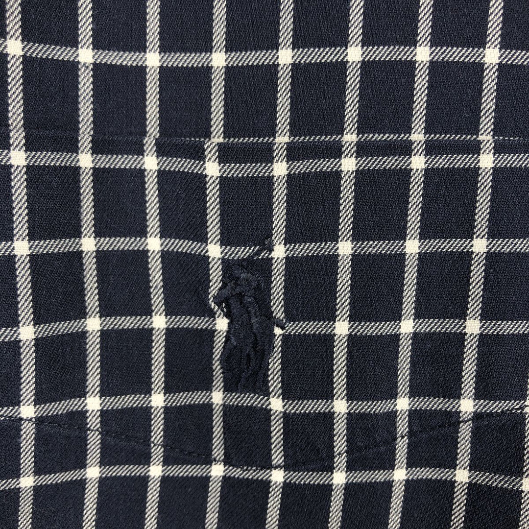 Ralph Lauren RALPH LAUREN GOLF TILDEN Long Sleeve Button Down Check Shirt Men's XL cotton navy blue type Vintage Second Hand