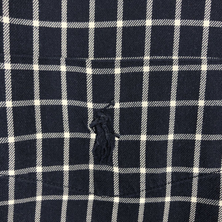 Ralph Lauren RALPH LAUREN GOLF TILDEN Long Sleeve Button Down Check Shirt Men's XL cotton navy blue type Vintage Second Hand