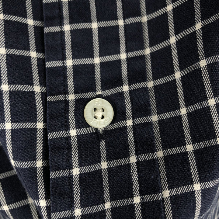 Ralph Lauren RALPH LAUREN GOLF TILDEN Long Sleeve Button Down Check Shirt Men's XL cotton navy blue type Vintage Second Hand