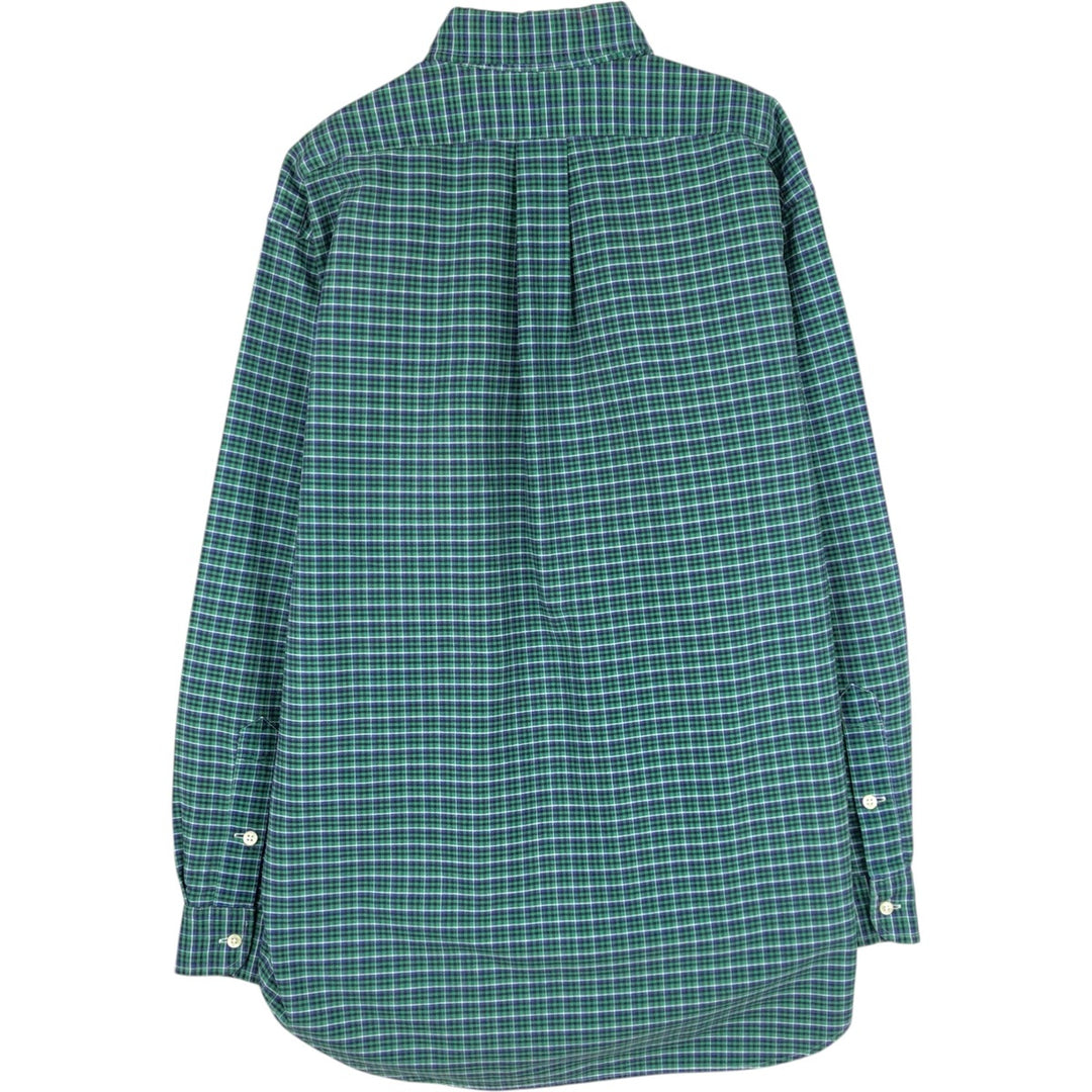 Ralph Lauren POLO by Ralph Lauren BLAKE long-sleeved button-down check shirt, men's size M cotton green type Vintage Second Hand