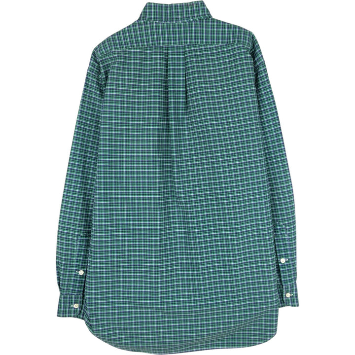 Ralph Lauren POLO by Ralph Lauren BLAKE long-sleeved button-down check shirt, men's size M cotton green type Vintage Second Hand