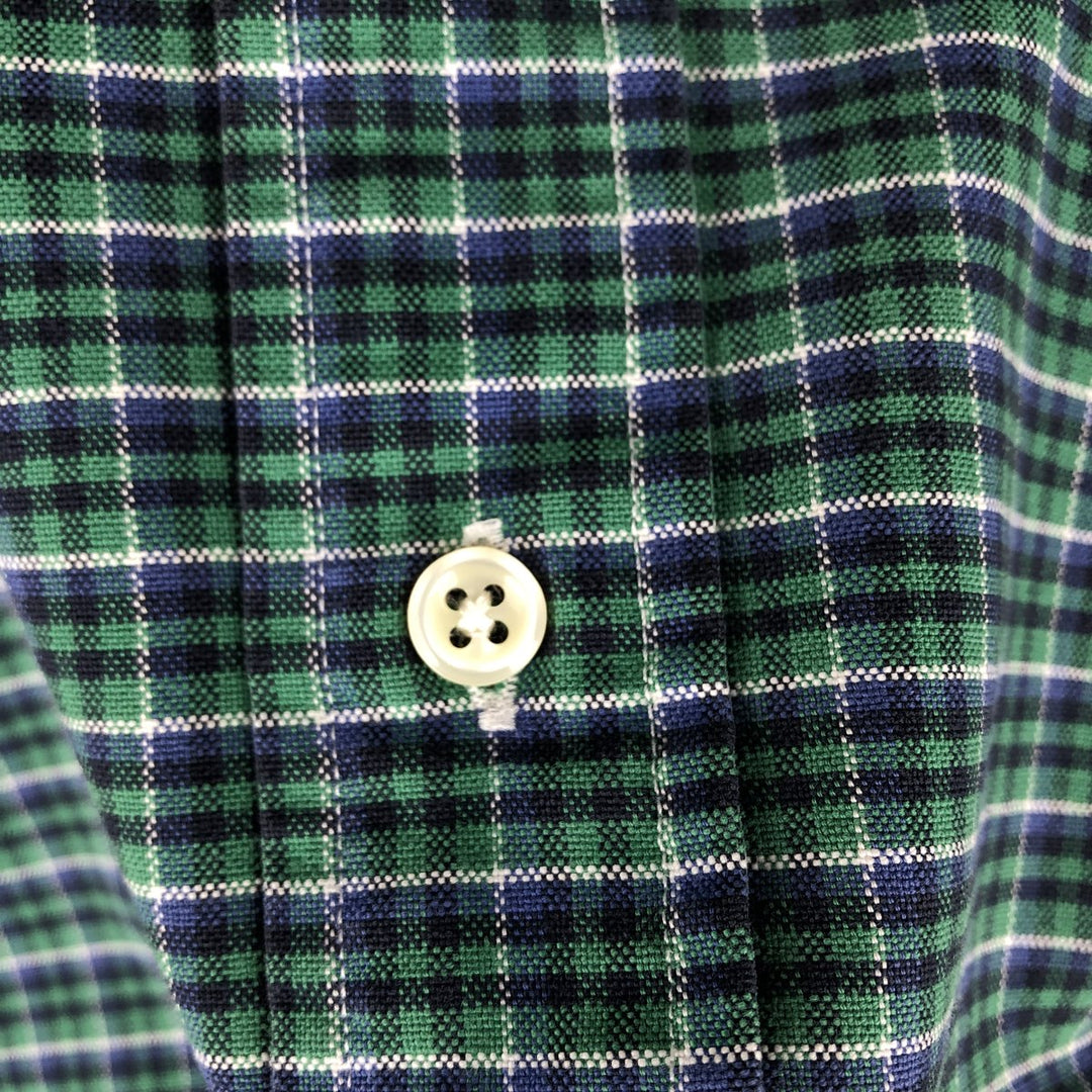 Ralph Lauren POLO by Ralph Lauren BLAKE long-sleeved button-down check shirt, men's size M cotton green type Vintage Second Hand