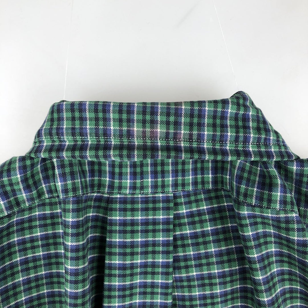 Ralph Lauren POLO by Ralph Lauren BLAKE long-sleeved button-down check shirt, men's size M cotton green type Vintage Second Hand