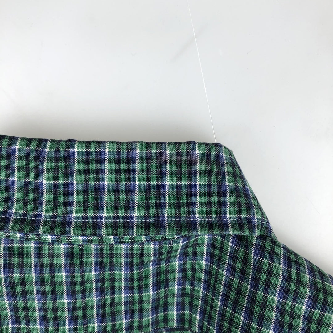 Ralph Lauren POLO by Ralph Lauren BLAKE long-sleeved button-down check shirt, men's size M cotton green type Vintage Second Hand