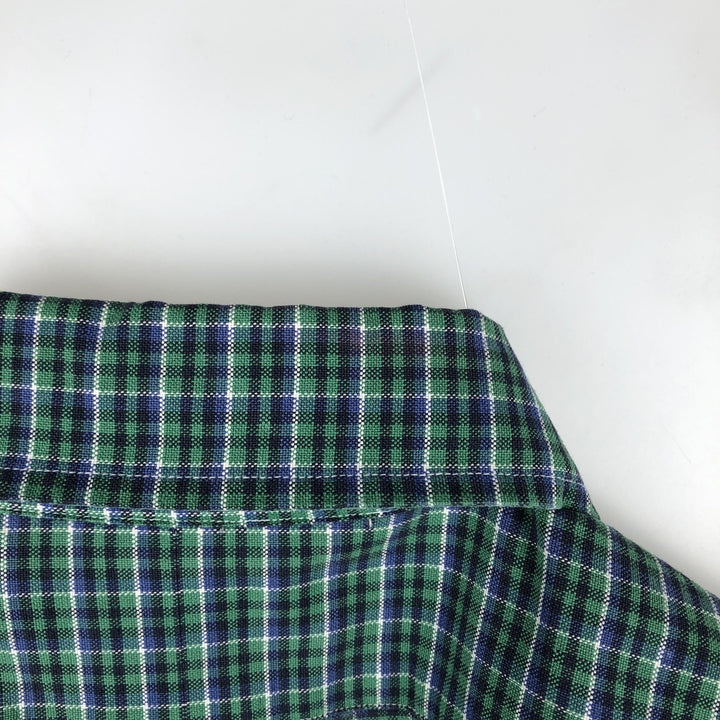 Ralph Lauren POLO by Ralph Lauren BLAKE long-sleeved button-down check shirt, men's size M cotton green type Vintage Second Hand