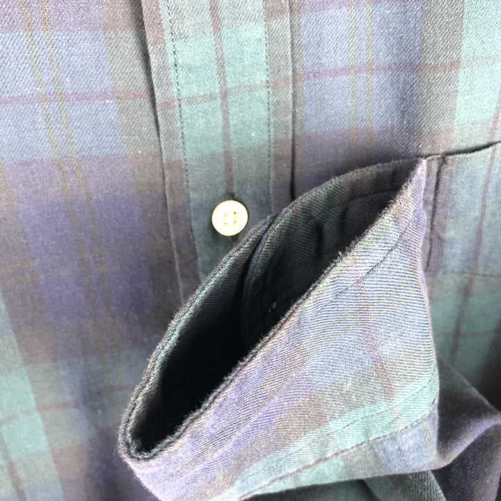 Ralph Lauren POLO by Ralph Lauren Blackwatch Check Long Sleeve Cotton Check Shirt Men's M cotton navy blue type Vintage Second Hand