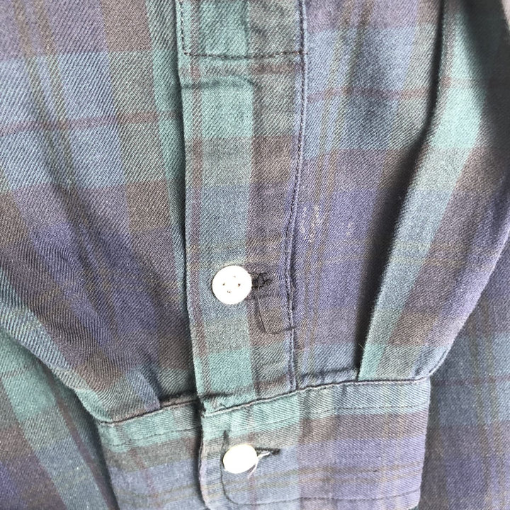 Ralph Lauren POLO by Ralph Lauren Blackwatch Check Long Sleeve Cotton Check Shirt Men's M cotton navy blue type Vintage Second Hand
