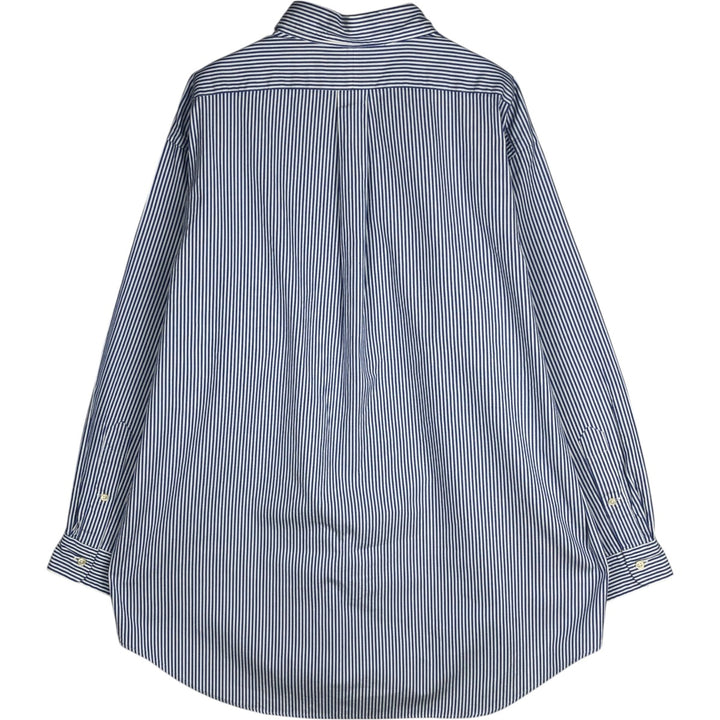 Ralph Lauren YARMOUTH Long Sleeve Button-Down Striped Shirt, Men's XL cotton blue type Vintage Second Hand
