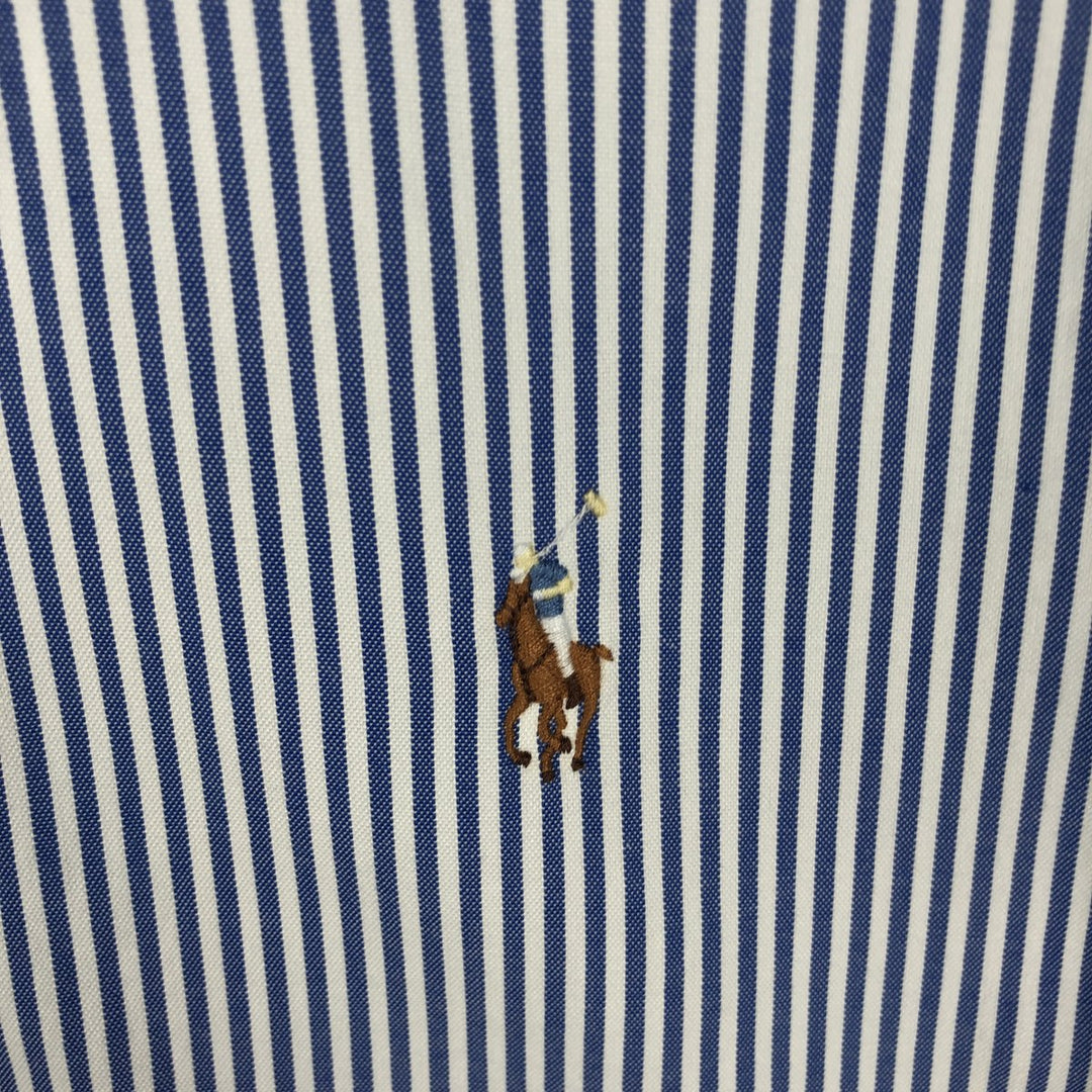 Ralph Lauren YARMOUTH Long Sleeve Button-Down Striped Shirt, Men's XL cotton blue type Vintage Second Hand