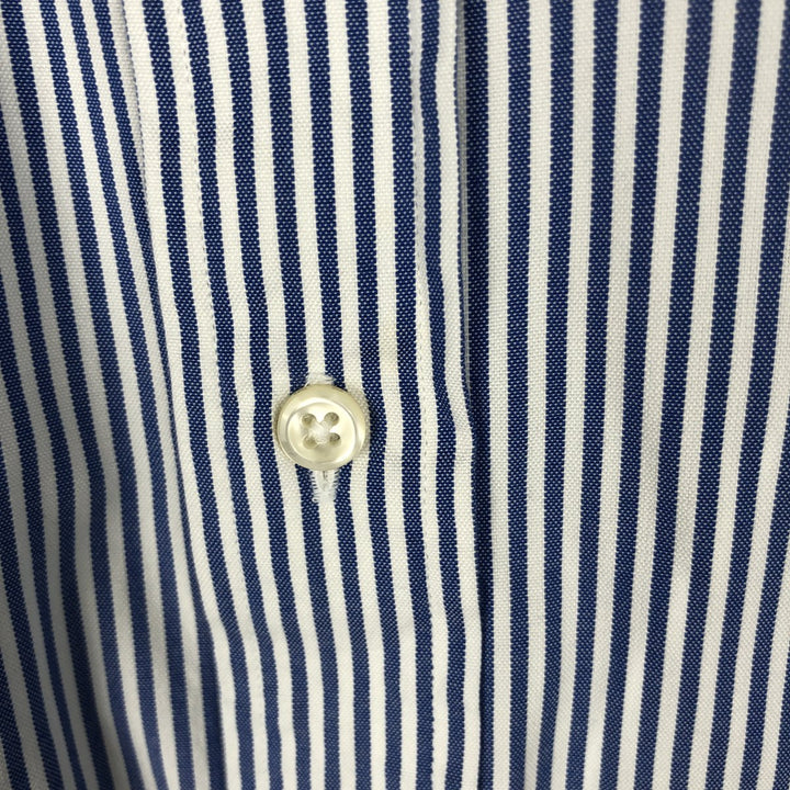Ralph Lauren YARMOUTH Long Sleeve Button-Down Striped Shirt, Men's XL cotton blue type Vintage Second Hand