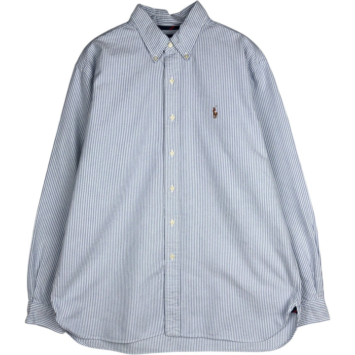Ralph Lauren Classic Fit Long Sleeve Button Down Striped Shirt Men's XL cotton blue type Vintage Second Hand