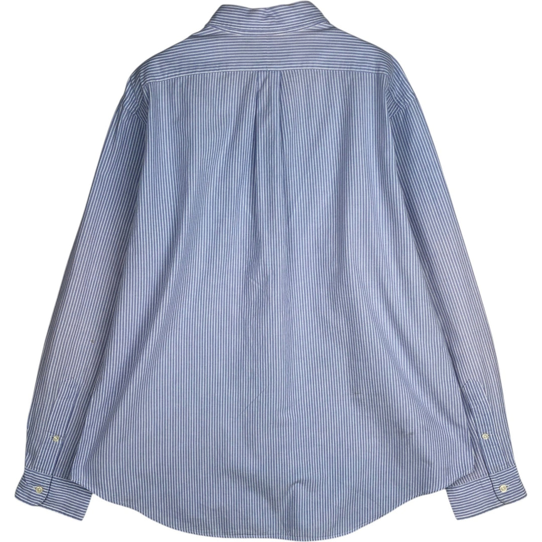 Ralph Lauren Classic Fit Long Sleeve Button Down Striped Shirt Men's XL cotton Blue type light blue Vintage Second Hand