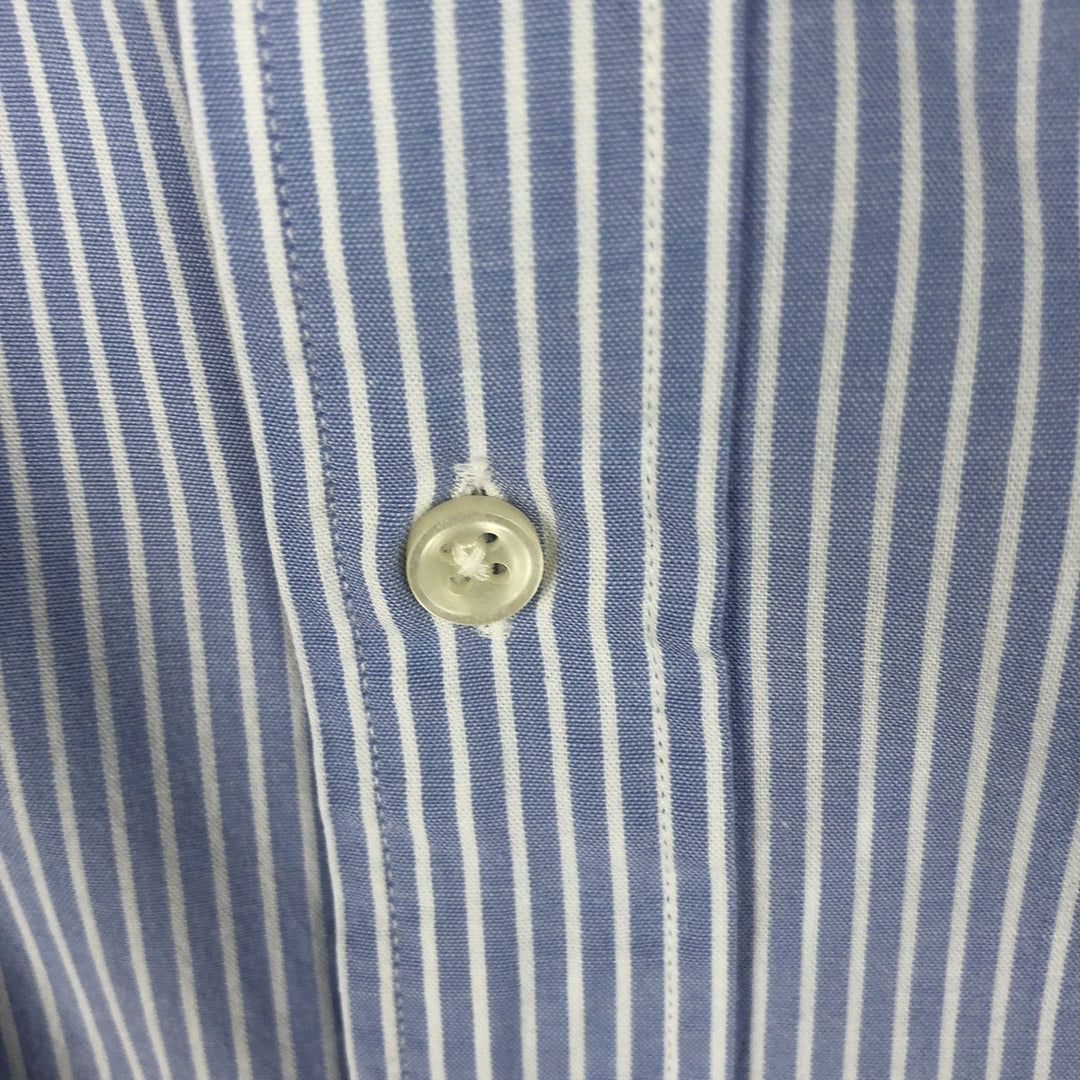 Ralph Lauren Classic Fit Long Sleeve Button Down Striped Shirt Men's XL cotton Blue type light blue Vintage Second Hand