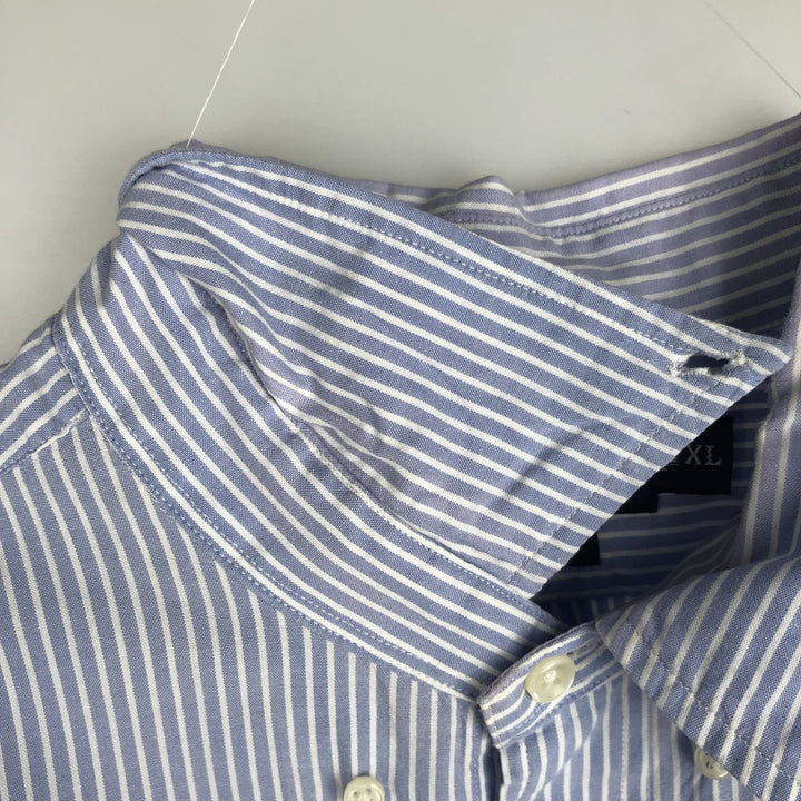 Ralph Lauren Classic Fit Long Sleeve Button Down Striped Shirt Men's XL cotton Blue type light blue Vintage Second Hand