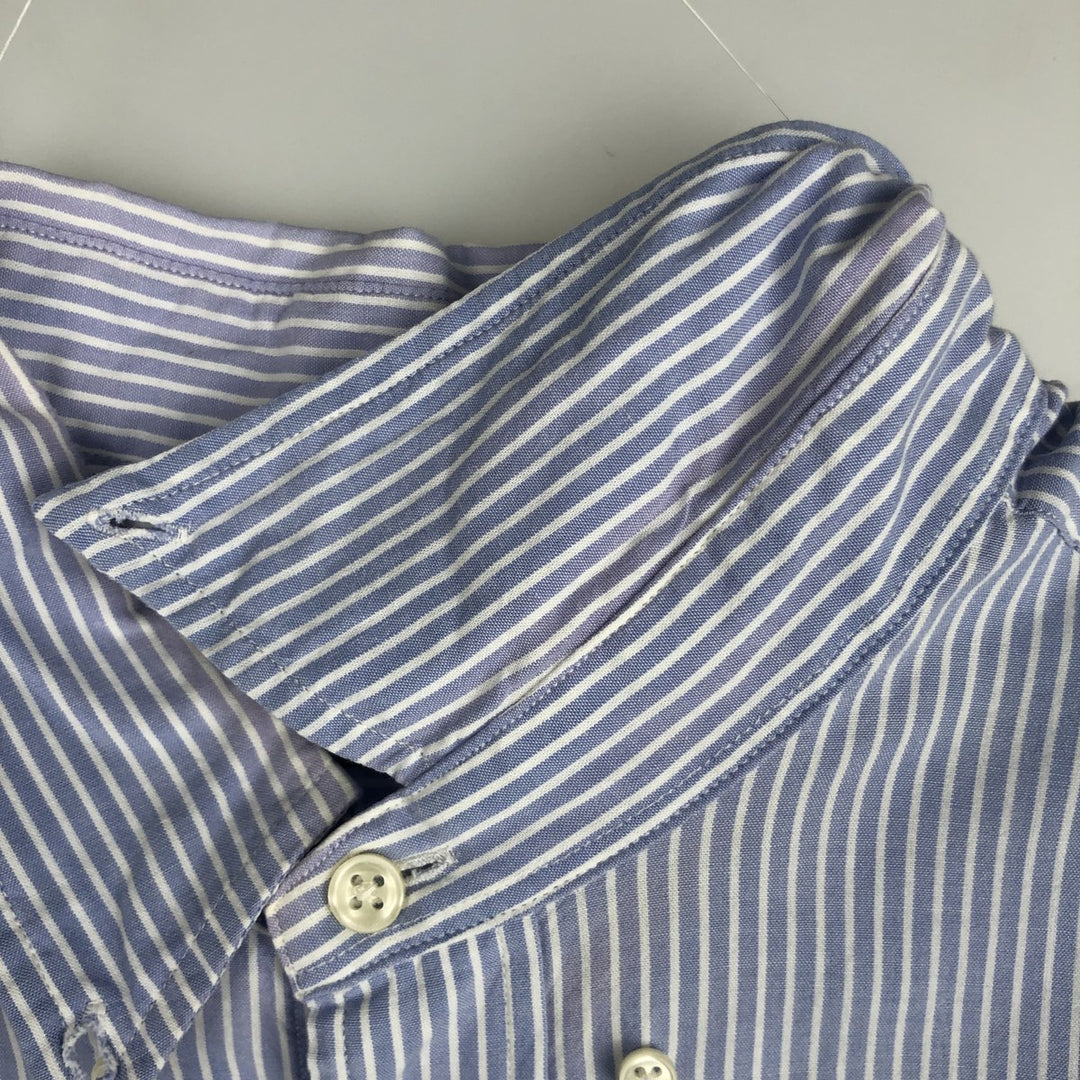 Ralph Lauren Classic Fit Long Sleeve Button Down Striped Shirt Men's XL cotton Blue type light blue Vintage Second Hand