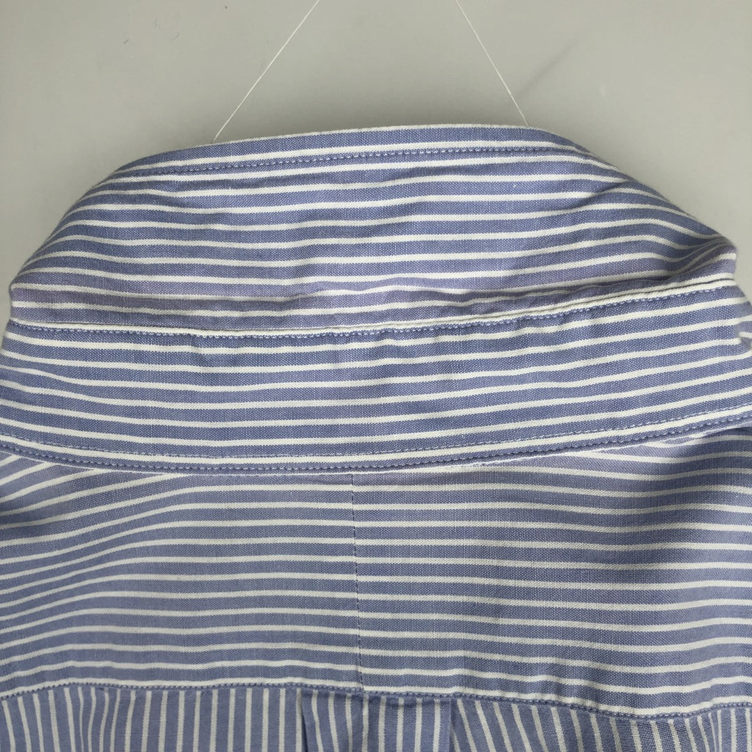 Ralph Lauren Classic Fit Long Sleeve Button Down Striped Shirt Men's XL cotton Blue type light blue Vintage Second Hand