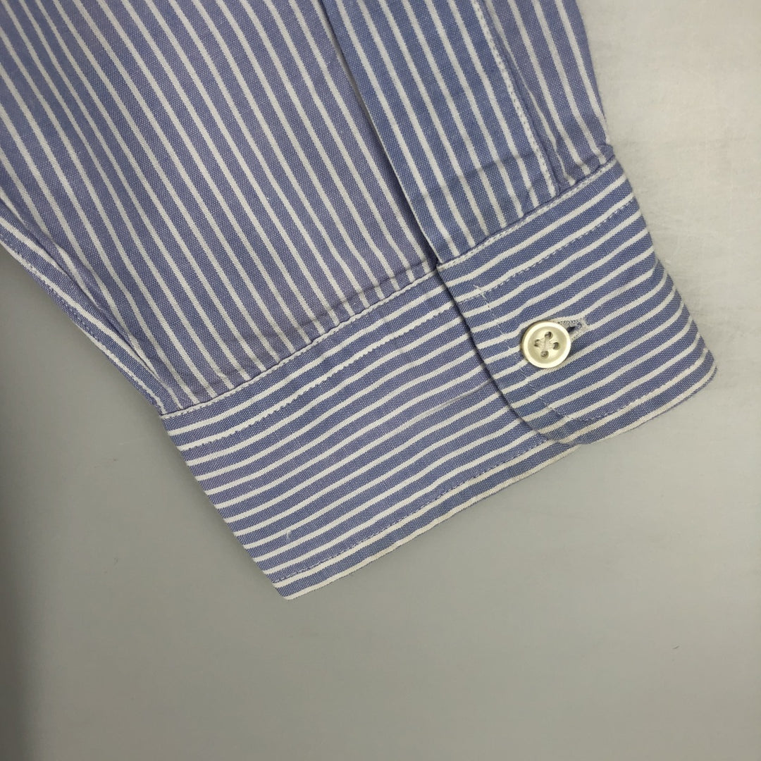 Ralph Lauren Classic Fit Long Sleeve Button Down Striped Shirt Men's XL cotton Blue type light blue Vintage Second Hand