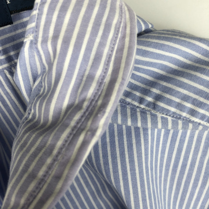 Ralph Lauren Classic Fit Long Sleeve Button Down Striped Shirt Men's XL cotton Blue type light blue Vintage Second Hand