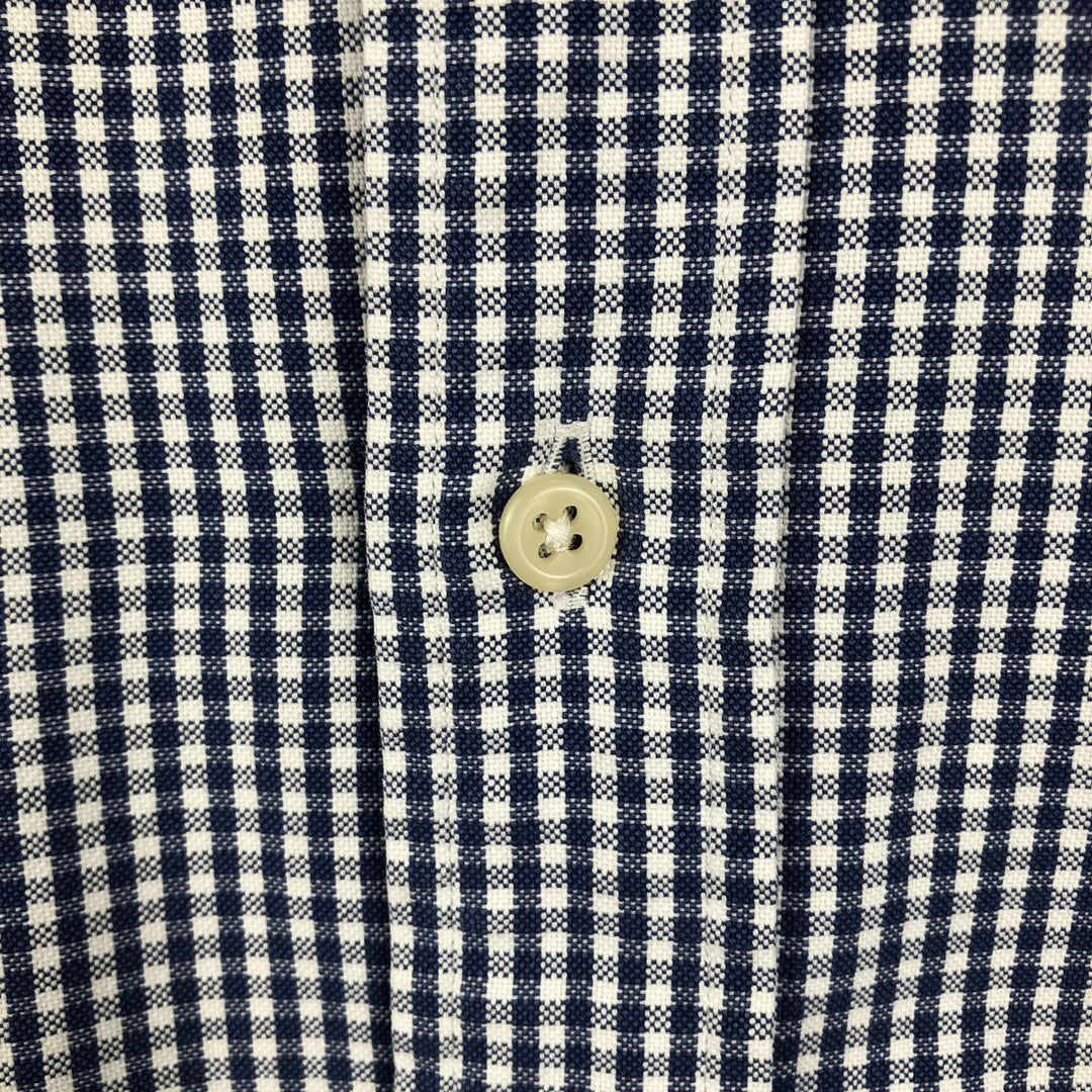 Ralph Lauren YARMOUTH Gingham Check Long Sleeve Button Down Check Shirt Men's M Size cotton blue type Vintage Second Hand