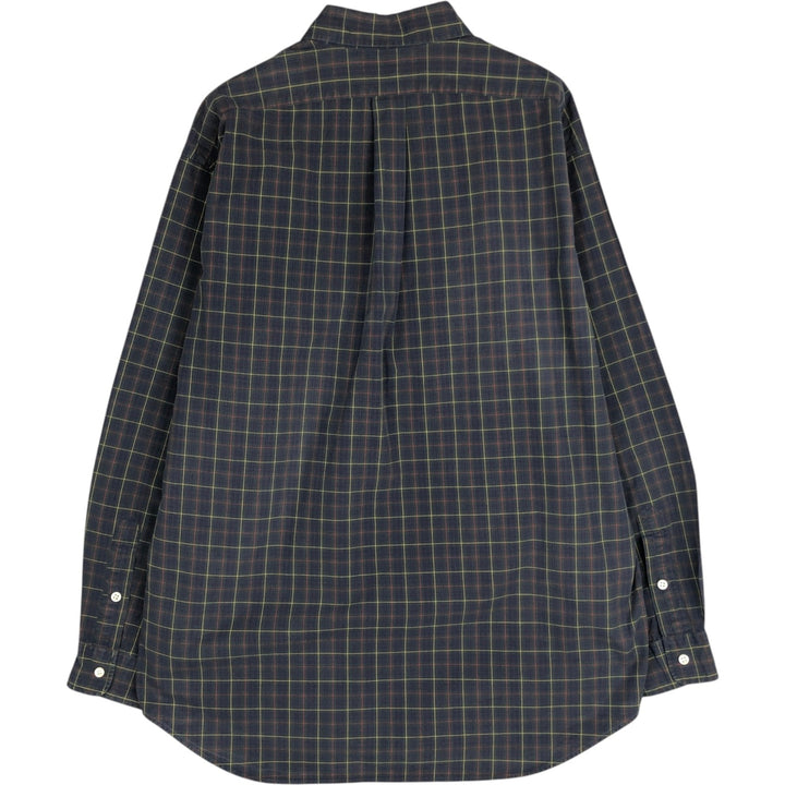Ralph Lauren BLAKE long sleeve button down check shirt, men's size L cotton Green type dark green Vintage Second Hand