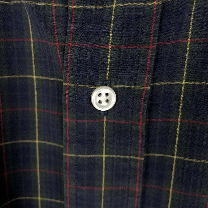 Ralph Lauren BLAKE long sleeve button down check shirt, men's size L cotton Green type dark green Vintage Second Hand