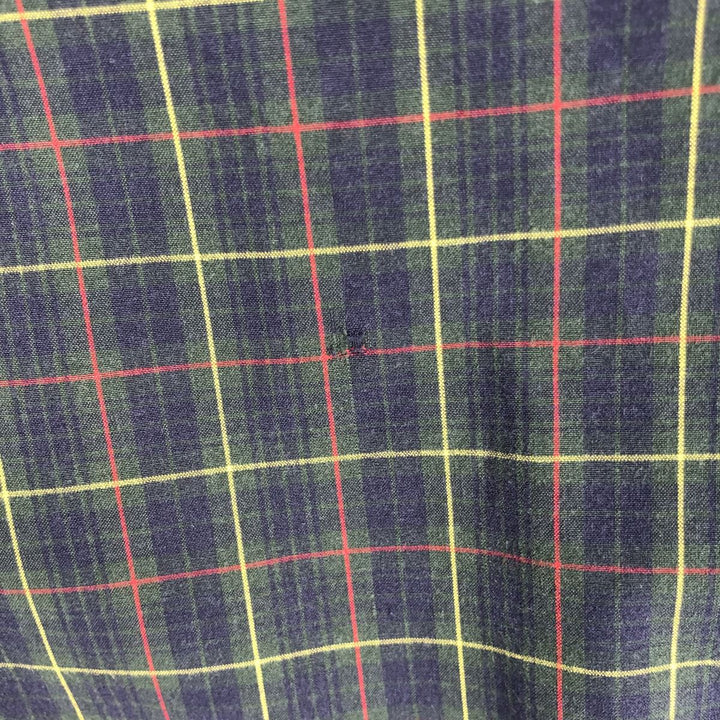 Ralph Lauren BLAKE long sleeve button down check shirt, men's size L cotton Green type dark green Vintage Second Hand