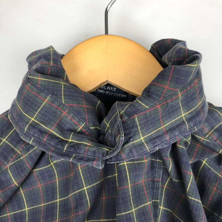 Ralph Lauren BLAKE long sleeve button down check shirt, men's size L cotton Green type dark green Vintage Second Hand