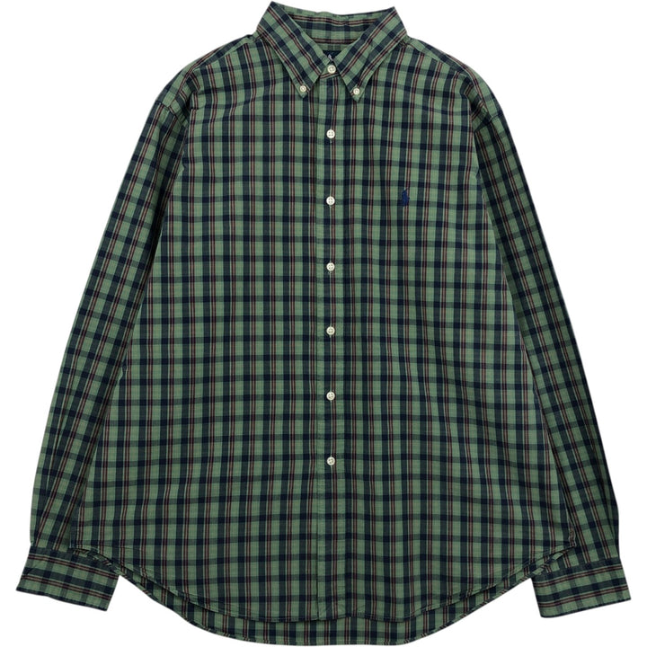 Ralph Lauren Classic Fit Long Sleeve Button Down Check Shirt Men's XL cotton green type Vintage Second Hand