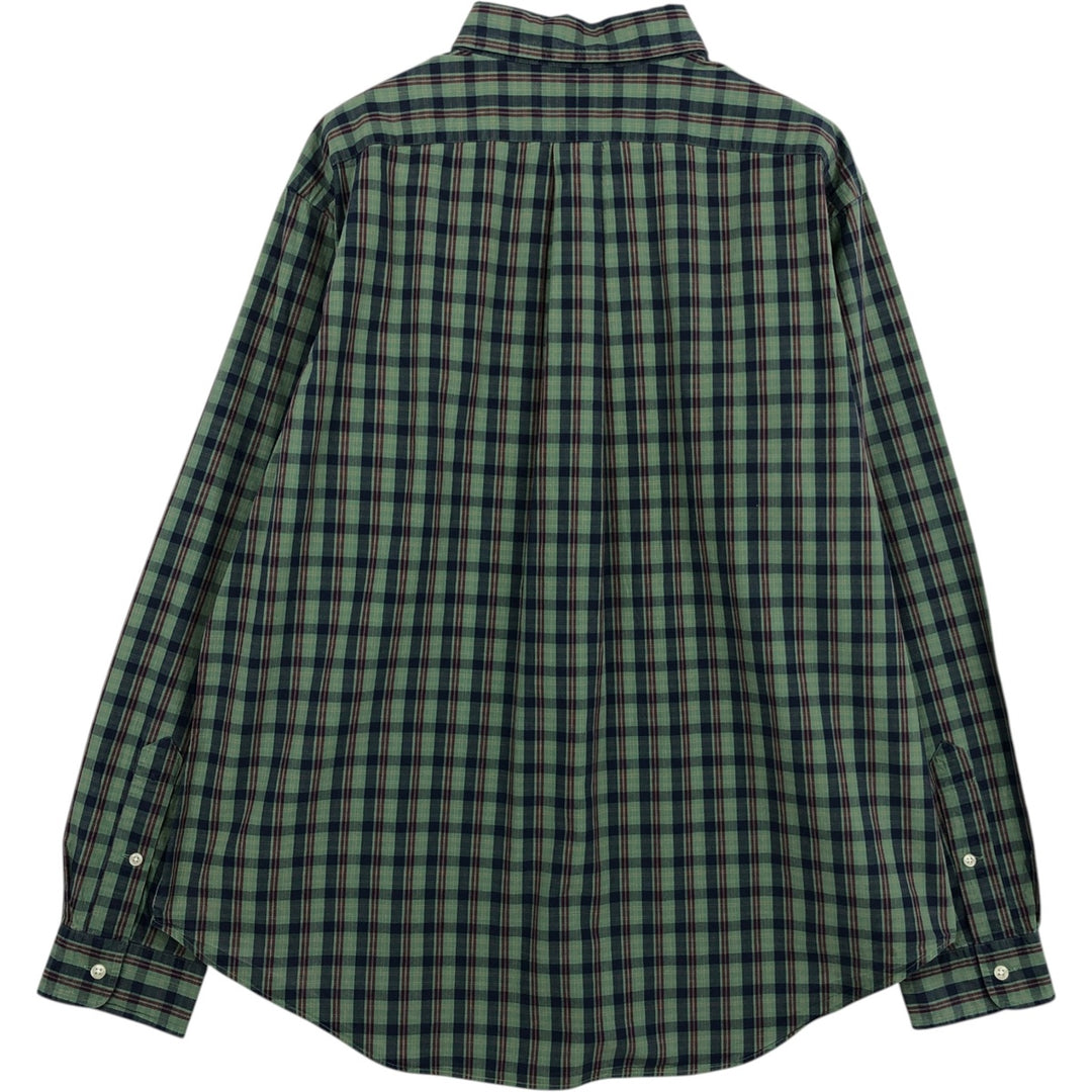 Ralph Lauren Classic Fit Long Sleeve Button Down Check Shirt Men's XL cotton green type Vintage Second Hand