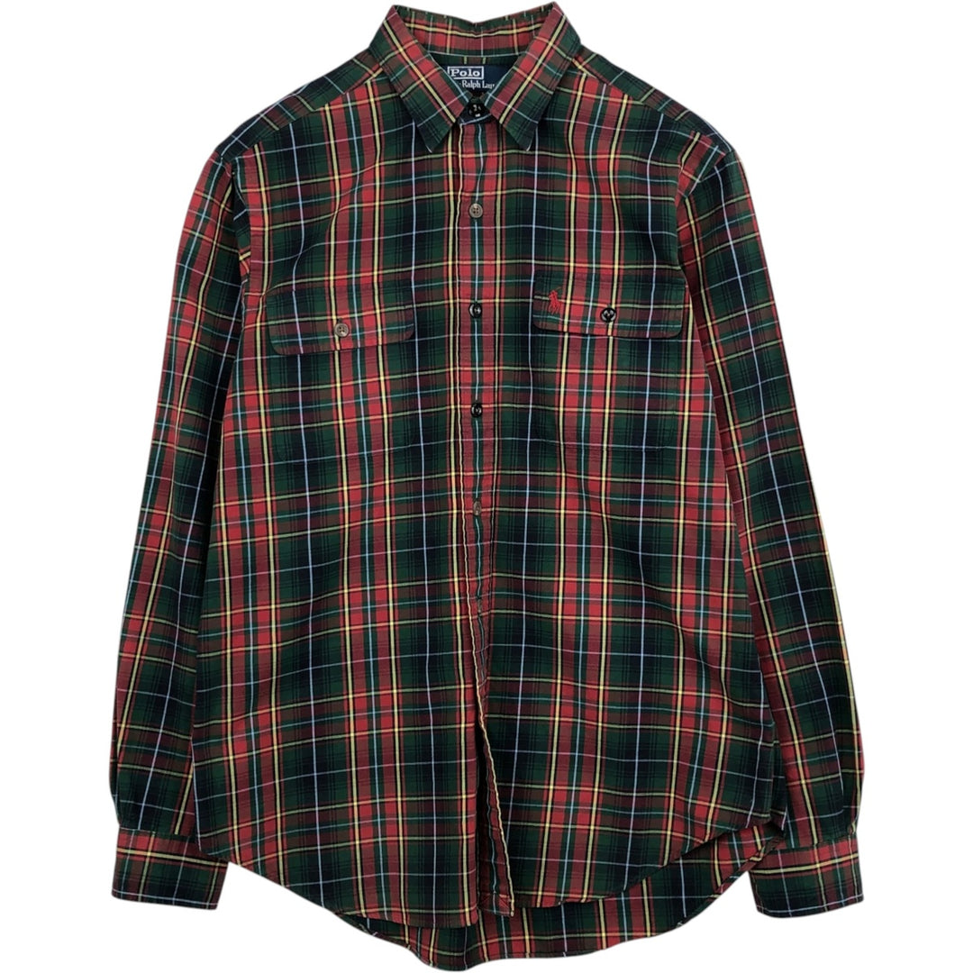 Ralph Lauren POLO by Ralph Lauren WHITFIELD CLASSIC FIT Long-Sleeve Cotton Check Shirt, Men's Size M (approx.) cotton red type Vintage Second Hand
