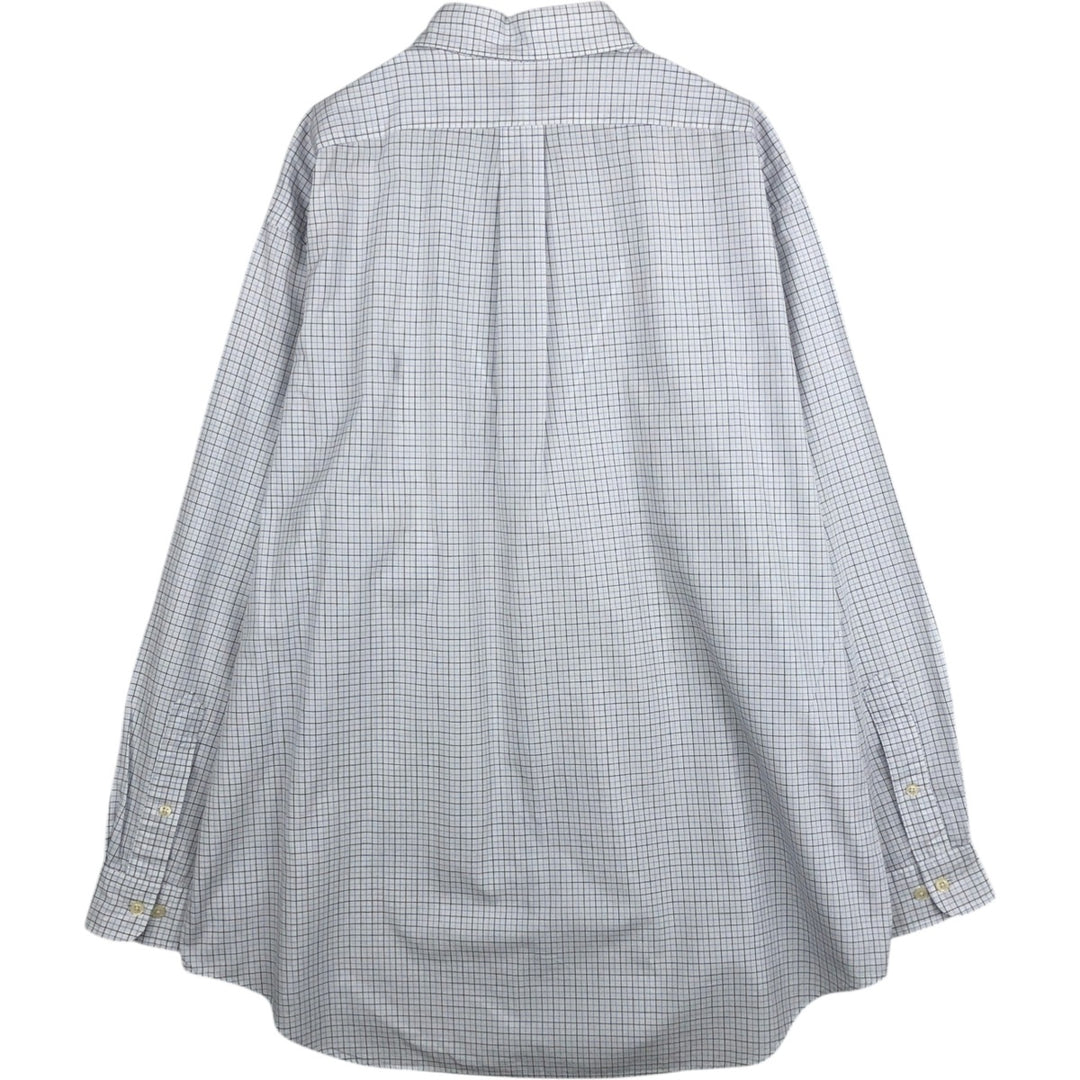Ralph Lauren YARMOUTH Long Sleeve Button Down Check Shirt Men's XL cotton white type Vintage Second Hand