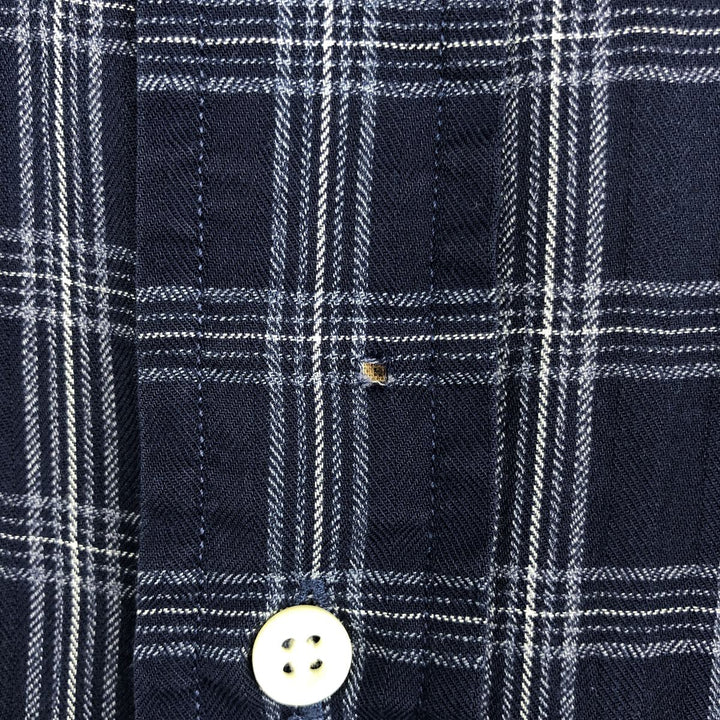 Ralph Lauren BLAKE long sleeve button down check shirt, men's XL size cotton navy blue type Vintage Second Hand