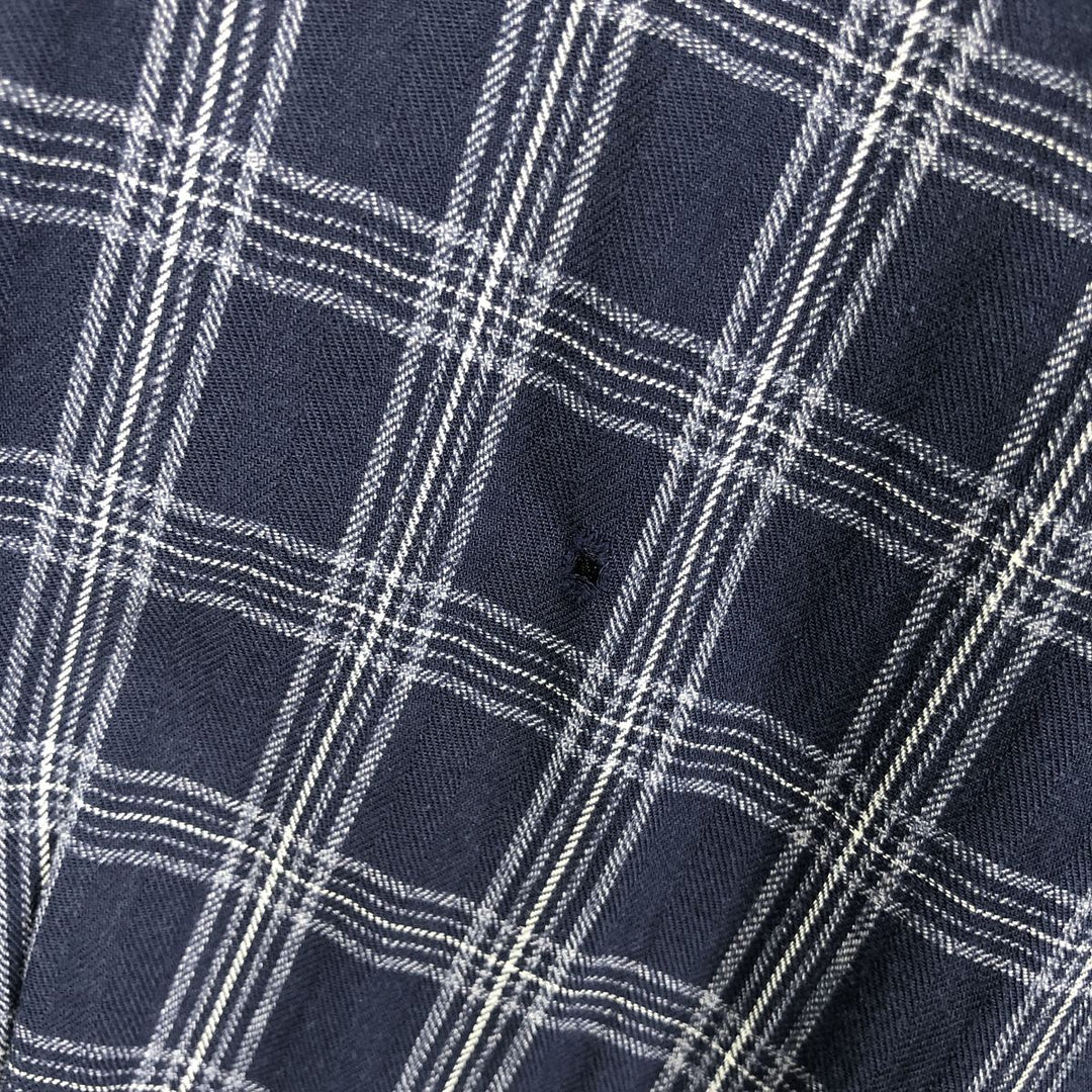 Ralph Lauren BLAKE long sleeve button down check shirt, men's XL size cotton navy blue type Vintage Second Hand
