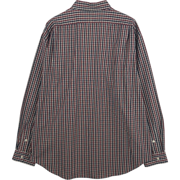 Ralph Lauren MARLOWE Long Sleeve Button-Down Check Shirt, Men's XL cotton navy blue type Vintage Second Hand