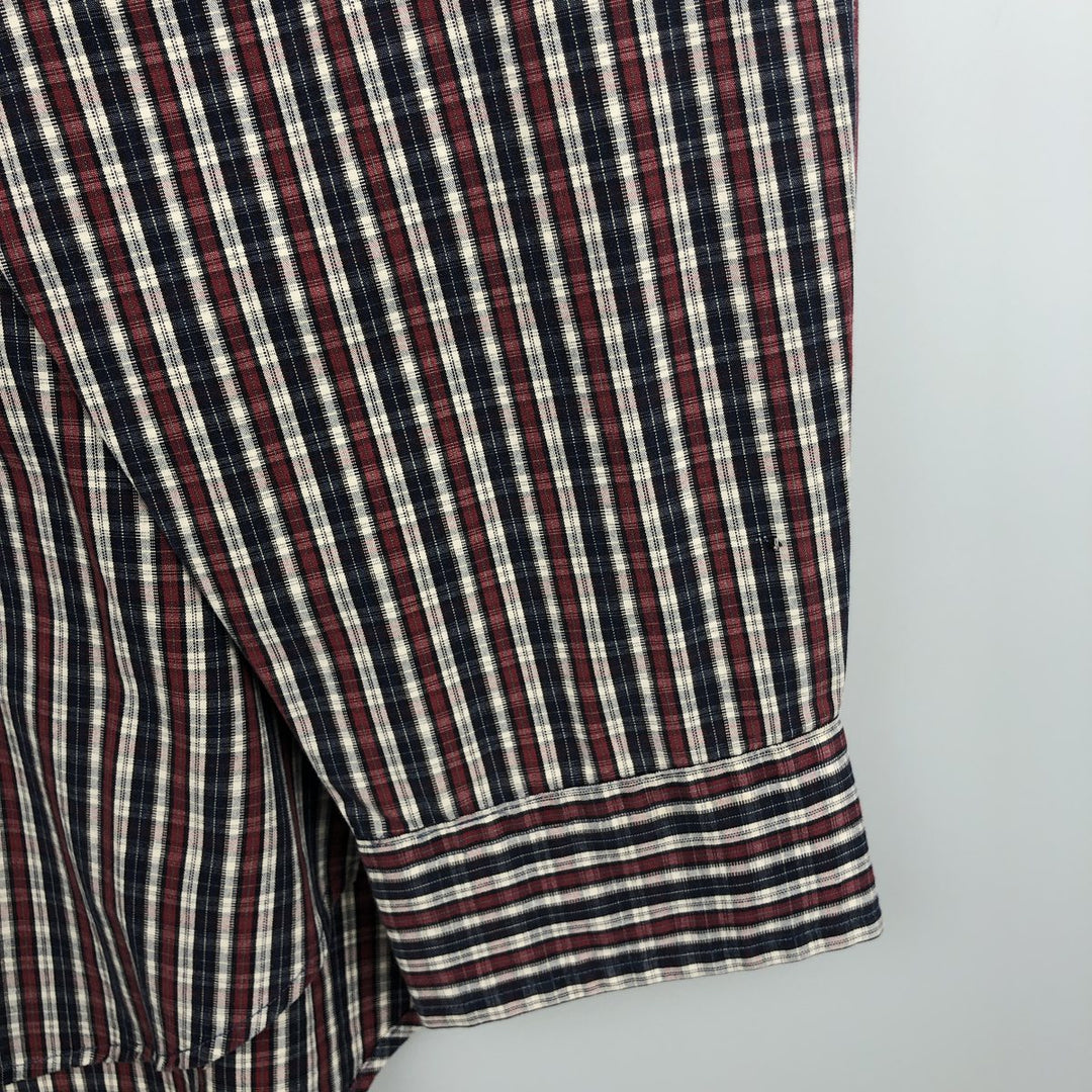Ralph Lauren MARLOWE Long Sleeve Button-Down Check Shirt, Men's XL cotton navy blue type Vintage Second Hand