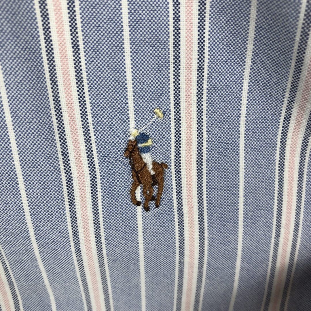 Ralph Lauren Classic Fit Long Sleeve Button Down Striped Shirt Men's XXL cotton Blue type light blue Vintage Second Hand