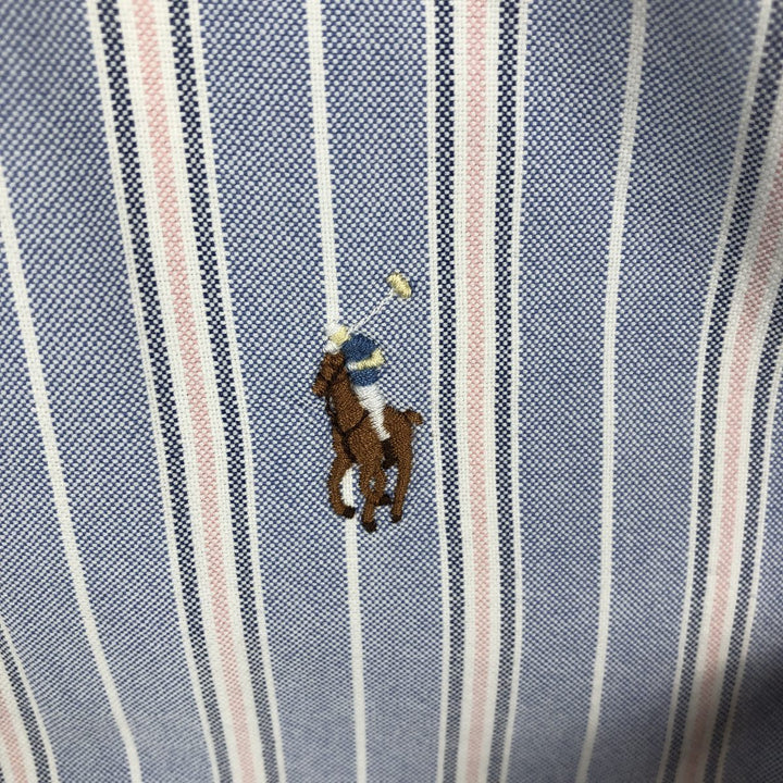 Ralph Lauren Classic Fit Long Sleeve Button Down Striped Shirt Men's XXL cotton Blue type light blue Vintage Second Hand