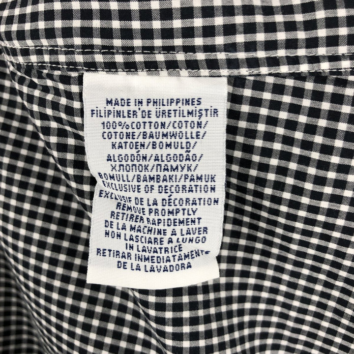 Ralph Lauren Gingham Check Long Sleeve Button-Down Check Shirt, Men's Size L cotton black type Vintage Second Hand