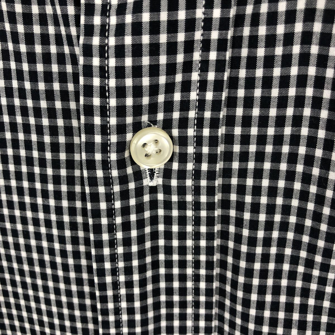 Ralph Lauren Gingham Check Long Sleeve Button-Down Check Shirt, Men's Size L cotton black type Vintage Second Hand