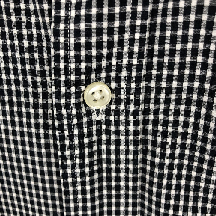 Ralph Lauren Gingham Check Long Sleeve Button-Down Check Shirt, Men's Size L cotton black type Vintage Second Hand