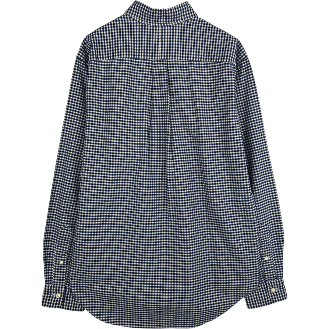 Ralph Lauren Classic Fit Gingham Check Long Sleeve Button Down Check Shirt Men's M cotton white type Vintage Second Hand