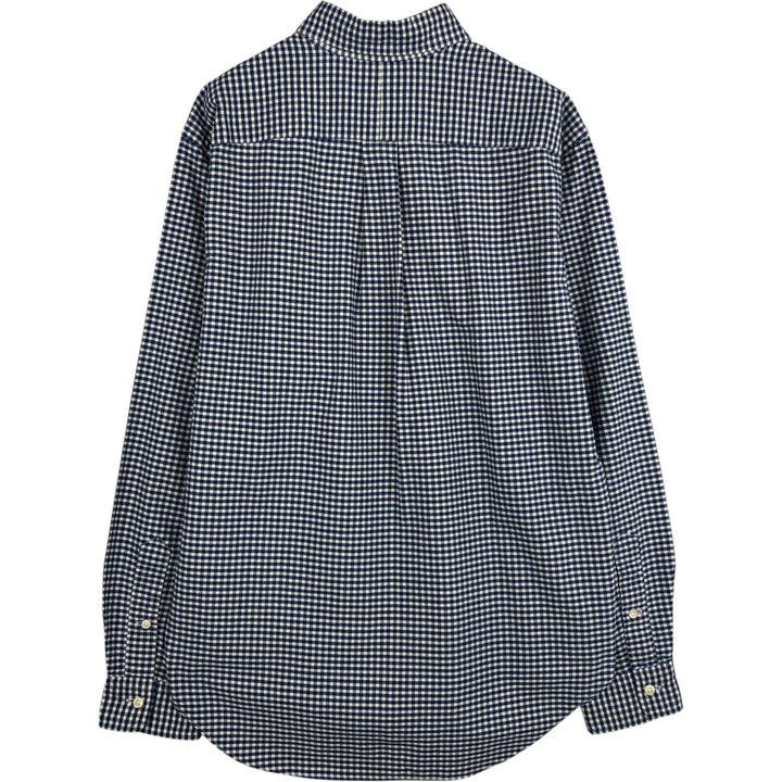 Ralph Lauren Classic Fit Gingham Check Long Sleeve Button Down Check Shirt Men's M cotton white type Vintage Second Hand