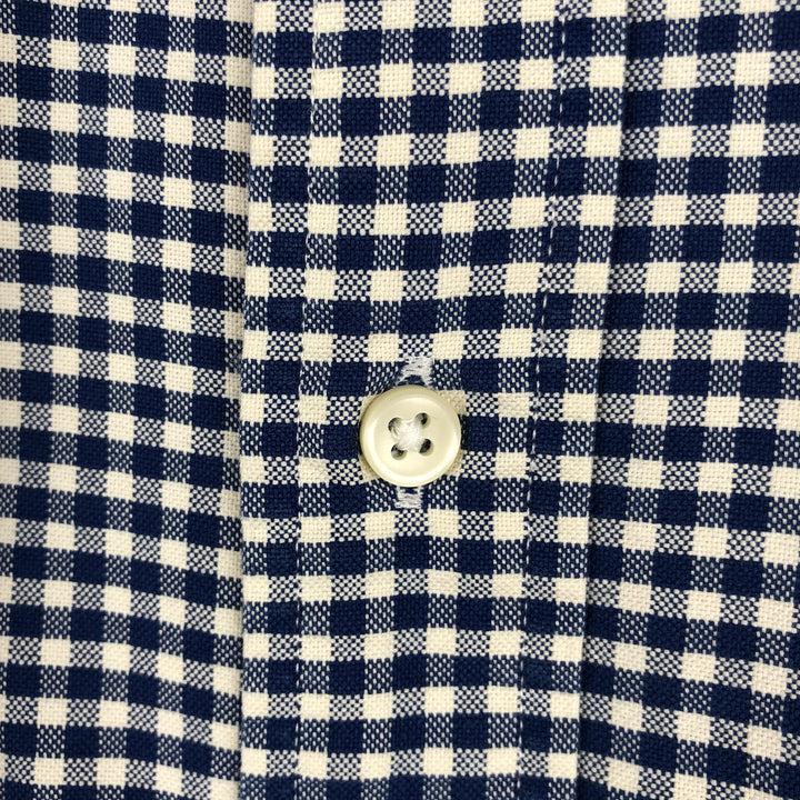 Ralph Lauren Classic Fit Gingham Check Long Sleeve Button Down Check Shirt Men's M cotton white type Vintage Second Hand