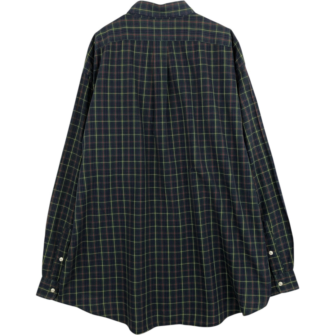 Ralph Lauren BLAIRE long sleeve button down check shirt, men's XL size cotton Green type dark green Vintage Second Hand
