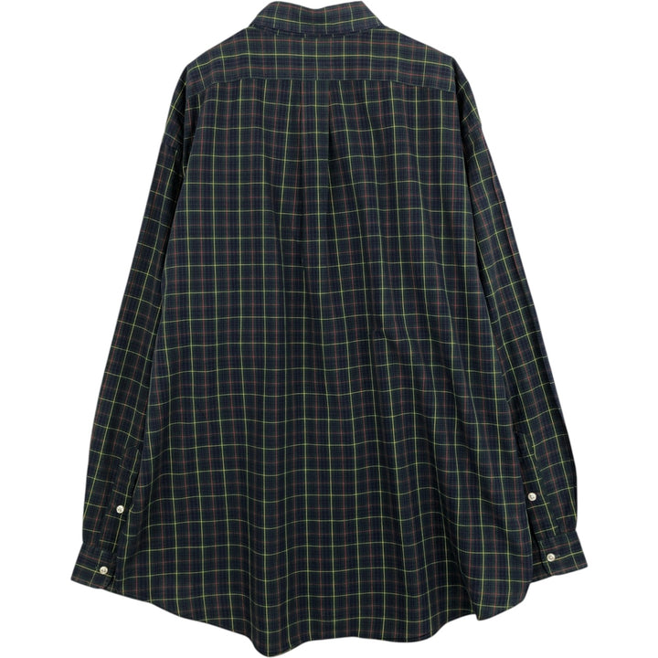 Ralph Lauren BLAIRE long sleeve button down check shirt, men's XL size cotton Green type dark green Vintage Second Hand