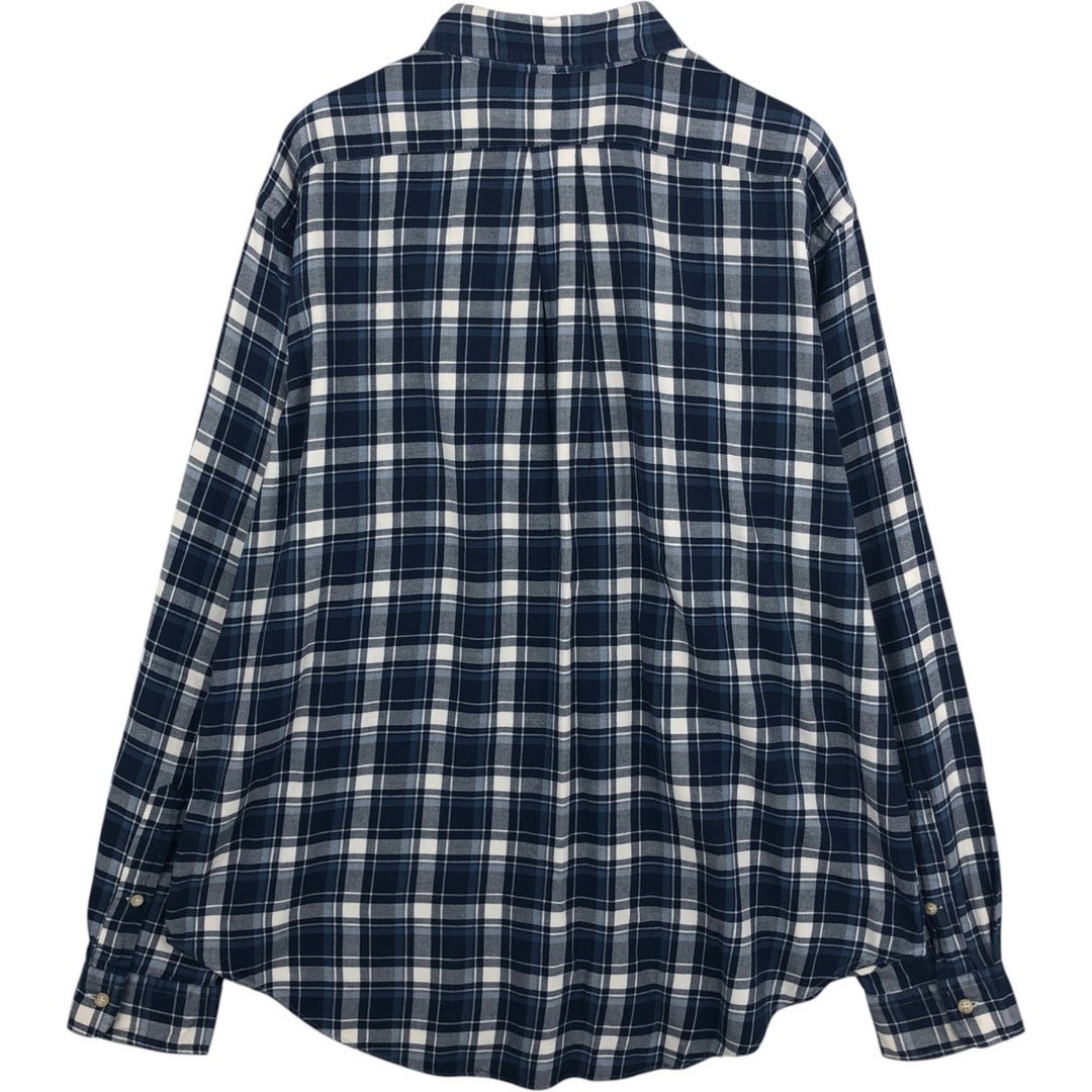 Ralph Lauren Classic Fit Long Sleeve Button Down Check Shirt Men's XL cotton navy blue type Vintage Second Hand