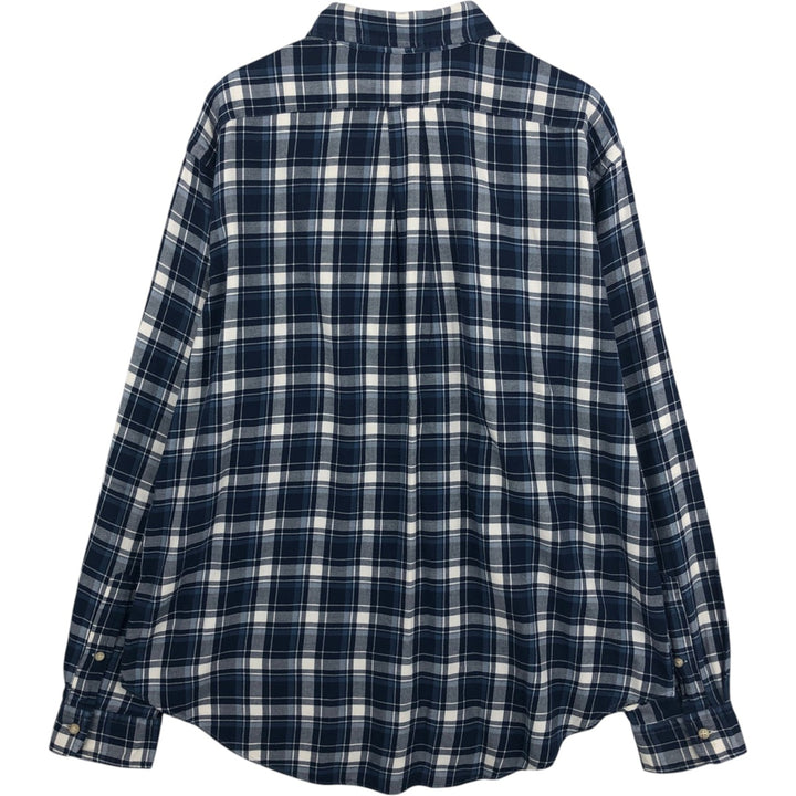 Ralph Lauren Classic Fit Long Sleeve Button Down Check Shirt Men's XL cotton navy blue type Vintage Second Hand